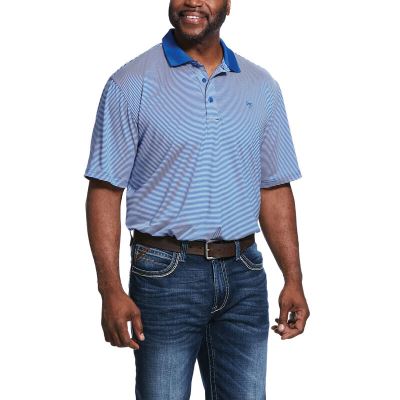 Ariat Western: Micro Stripe TEK Polo Hombre - Azules (GOHBN0794)